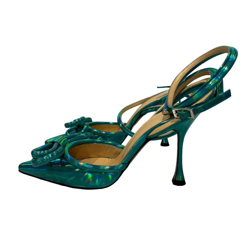MACH & MACH Iridescent Teal Heels